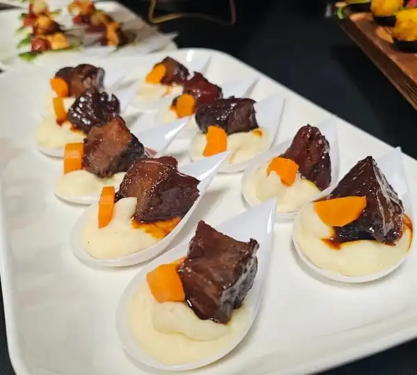 Elegant catering table setup for events at Wanderlust Las Vegas event venue