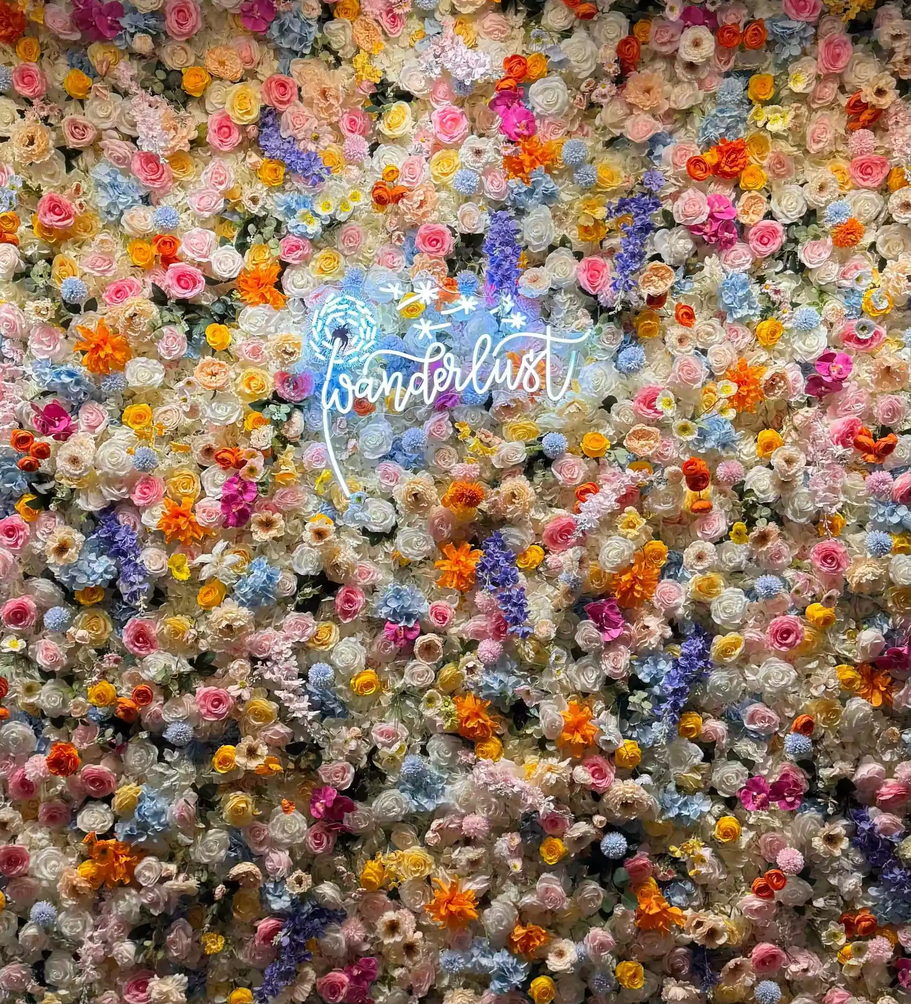 Elegant flower wall backdrop