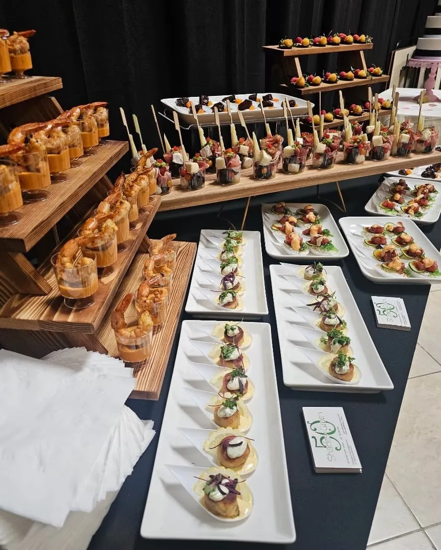 Catering display with appetizers and hors d’oeuvres at a Las Vegas event
